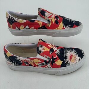 Vans Off the Wall UNISEX Multicolor Tropical Print Slip‎ On Skate Shoes M7 W8.5